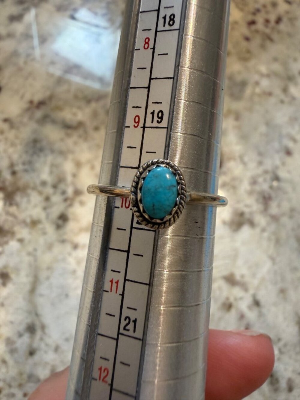 NWT Artisan Sterling Silver Mojave Turquoise Stacker Ring Sz 9.5 Southwest Gift - Picture 3 of 8